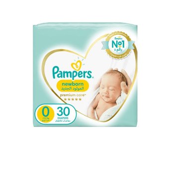 Pampers Premium Care No (0) Newborn, Less Than 2.5 Kg, 30 Diapers Pampers Premium Care No (0) Newborn, Less Than 2.5 Kg, 30 Diapers