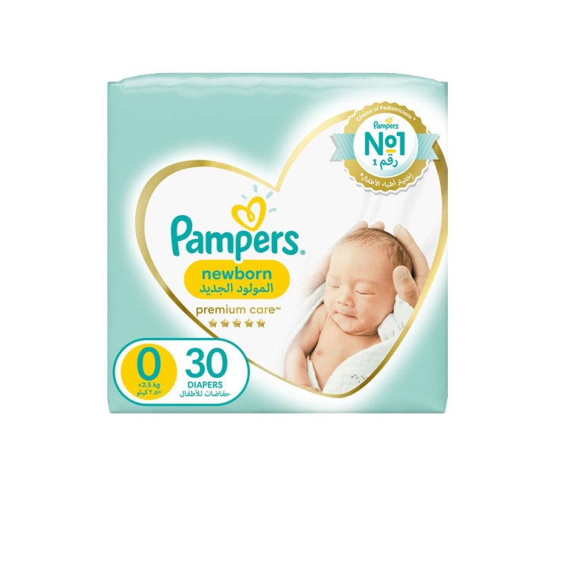 Pampers Premium Care No (0) Newborn, Less Than 2.5 Kg, 30 Diapers Pampers Premium Care No (0) Newborn, Less Than 2.5 Kg, 30 Diapers