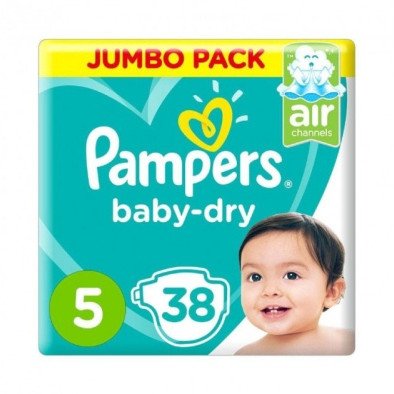 Pampers Baby-Dry No (5) , 11-16 Kg Junior, 38 Diapers Pampers Baby-Dry No (5) , 11-16 Kg Junior, 38 Diapers