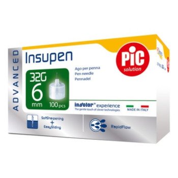 Pic Insupen 6mm 32G -0.23mm 100 Pcs Pic Insupen 6mm 32G -0.23mm 100 Pcs