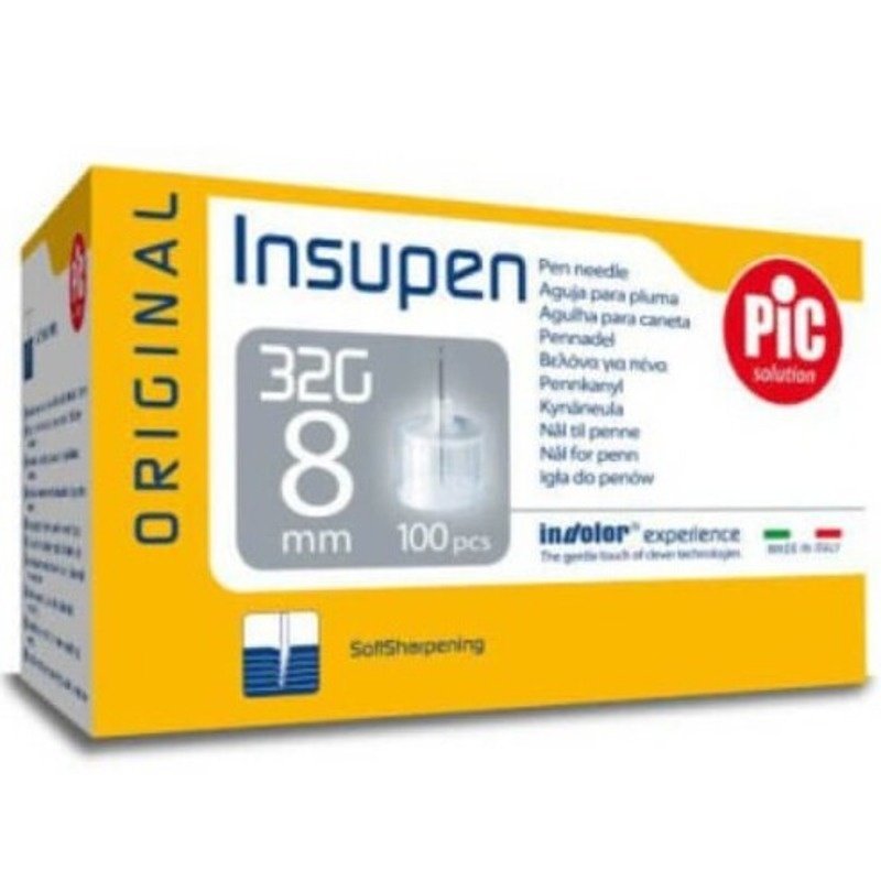 Pic Insupen 32G x 8mm 100Pcs Pic Insupen 32G x 8mm 100Pcs