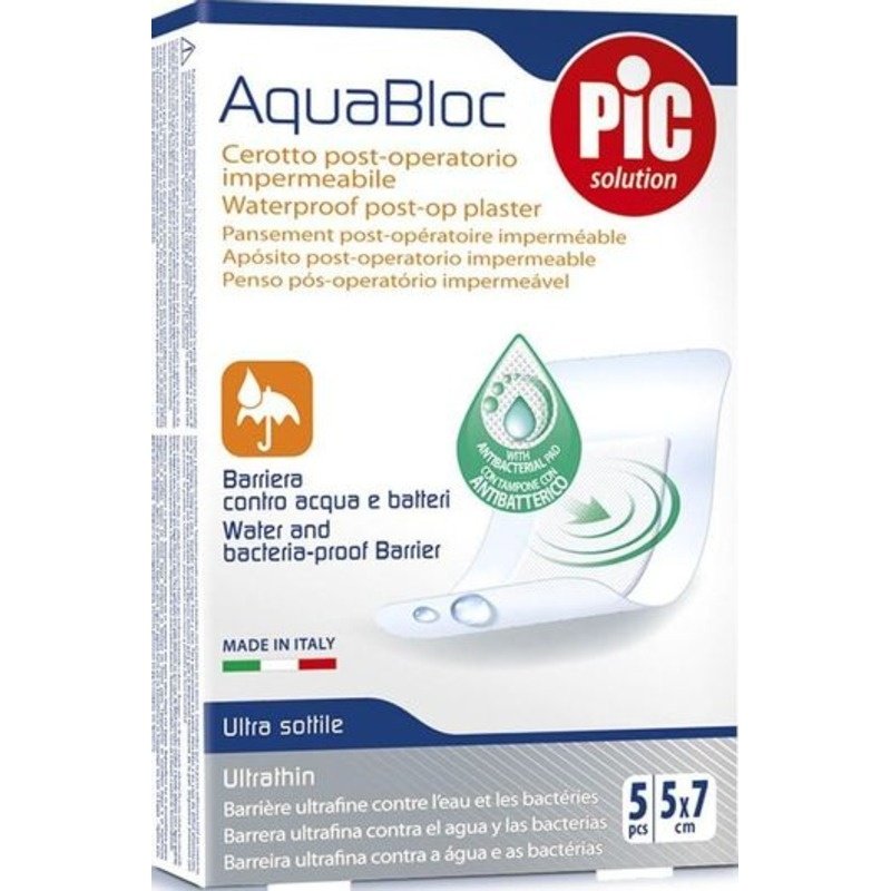 Pic Aquabloc Post-Op Plaster 5x7cm, 5 Pcs Pic Aquabloc Post-Op Plaster 5x7cm, 5 Pcs