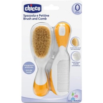 Chicco Baby Brush And Comb Set Orange Chicco Baby Brush And Comb Set Orange