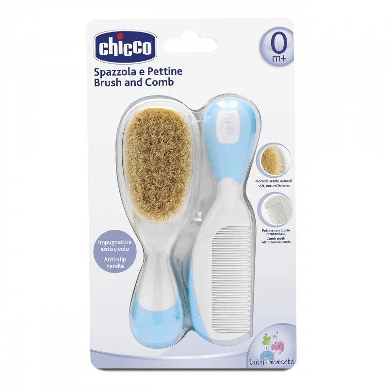Chicco Baby Brush And Comb Set Light Blue Chicco Baby Brush And Comb Set Light Blue