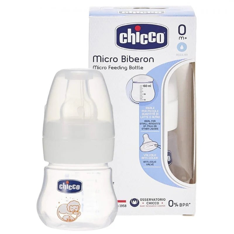 Chicco Micro Feeding Bottle 0m+ 60 ml Chicco Micro Feeding Bottle 0m+ 60 ml