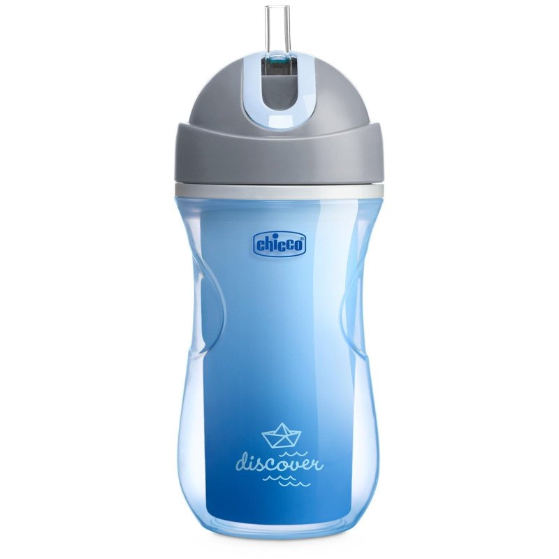 Chicco Sport Cup With Straw 14m+ Grey Boy 266 ml Chicco Sport Cup With Straw 14m+ Grey Boy 266 ml
