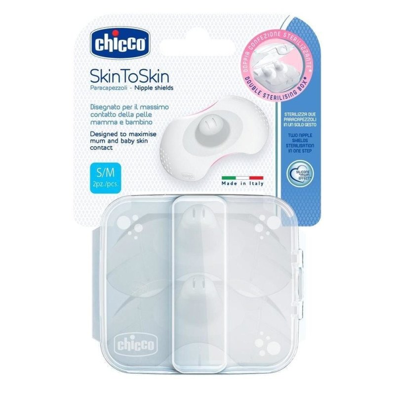 Chicco Skin To Skin Silicone Nipple Shield S-M 2Pcs Chicco Skin To Skin Silicone Nipple Shield S-M 2Pcs