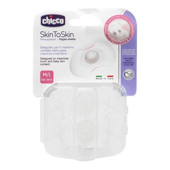 Chicco Skin To Skin Silicone Nipple Shield M-L 2Pcs Chicco Skin To Skin Silicone Nipple Shield M-L 2Pcs