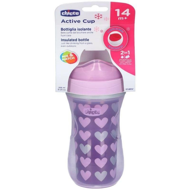 Chicco Active Cup 14m+ Insulated Bottle Pink Girl 266 ml
