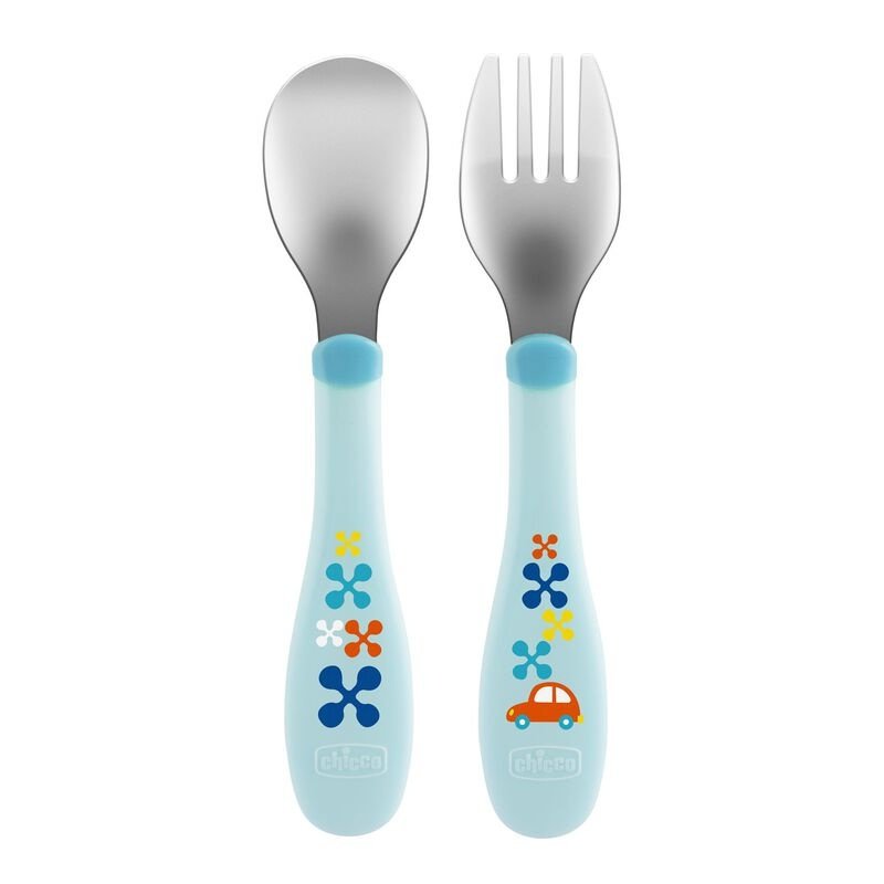 Chicco Metal Cutlery 18m+ Light Blue Boy Chicco Metal Cutlery 18m+ Light Blue Boy