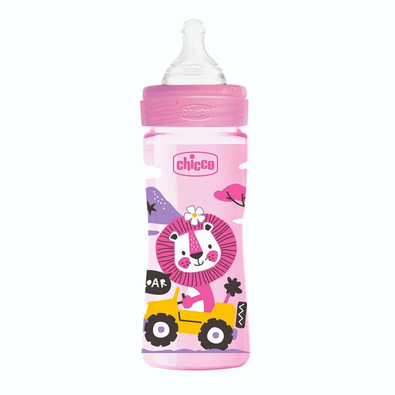 Chicco Well Being Feeding Bottle Colors 2m+ Medium Flow Pink 250 ml Chicco Well Being Feeding Bottle Colors 2m+ Medium Flow Pink 250 ml