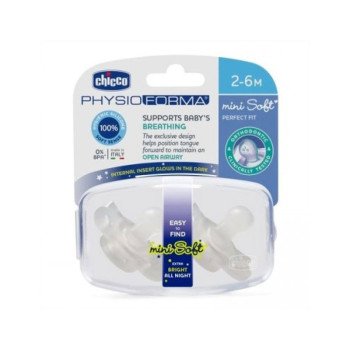 Chicco Physio Forma Mini Soft 2-6m Soother 2 Pcs Chicco Physio Forma Mini Soft 2-6m Soother 2 Pcs
