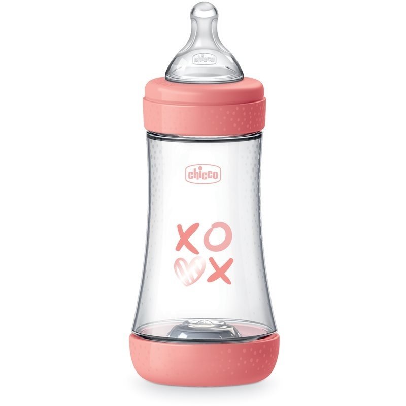 Chicco Perfect 5 Inturi Flow System 2m+ Medium Flow Bottle Pink Girl 240 ml Chicco Perfect 5 Inturi Flow System 2m+ Medium Flow Bottle Pink Girl 240 ml