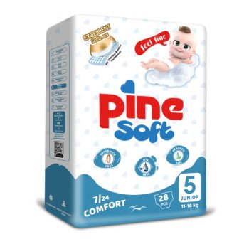 Pine Soft (5) Junior 11-18 Kg 28 Diapers Pine Soft (5) Junior 11-18 Kg 28 Diapers