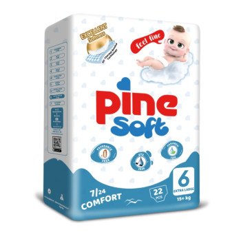 Pine Soft (6) Extra Large 15+ Kg 22 Diapers Pine Soft (6) Extra Large 15+ Kg 22 Diapers