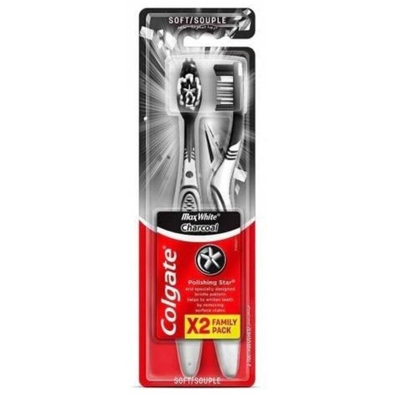 Colgate X2 Max White Charcoal Soft Toothbrush Colgate X2 Max White Charcoal Soft Toothbrush