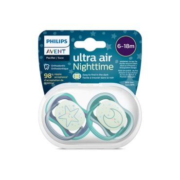 Philips Avent Ultra Air Nighttime Soother 6-18m 2 Pcs ( Green ) Philips Avent Ultra Air Nighttime Soother 6-18m 2 Pcs ( Green )