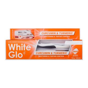 White Glo Curcumin &Turmeric Tartar Toothpaste 100ml + Toothbrush White Glo Curcumin &Turmeric Tartar Toothpaste 100ml + Toothbrush